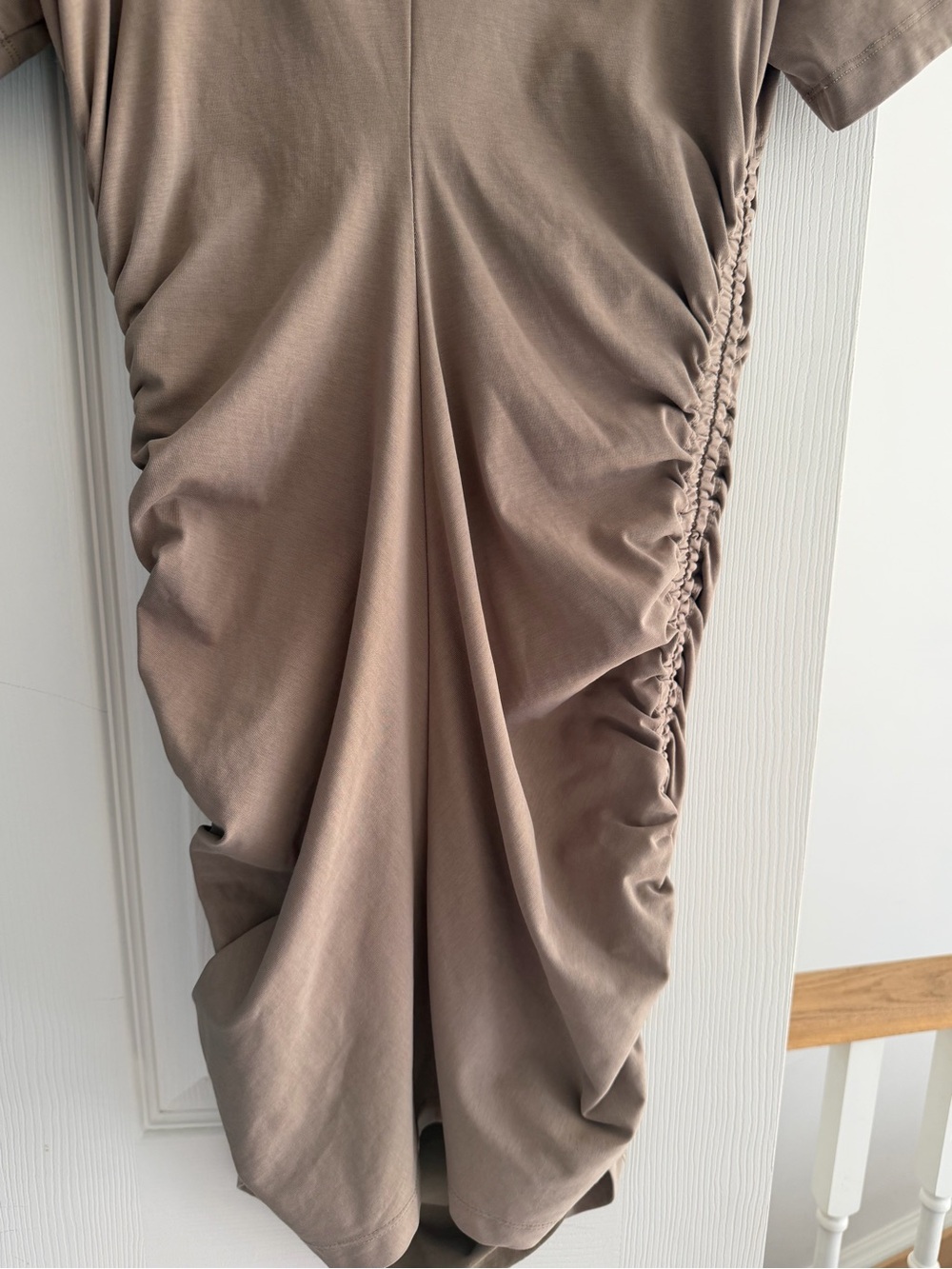 Dynamite Taupe Ruched Side Mini Dress - Picture 4 of 4